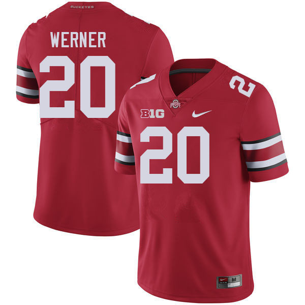 #20 Pete Werner Ohio State Buckeyes Jerseys Football Stitched-Red
